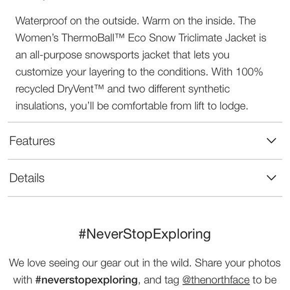 Womens Northface Thermoball Eco Snow Triclimate Jacket - size Mediun - Picture 8 of 9